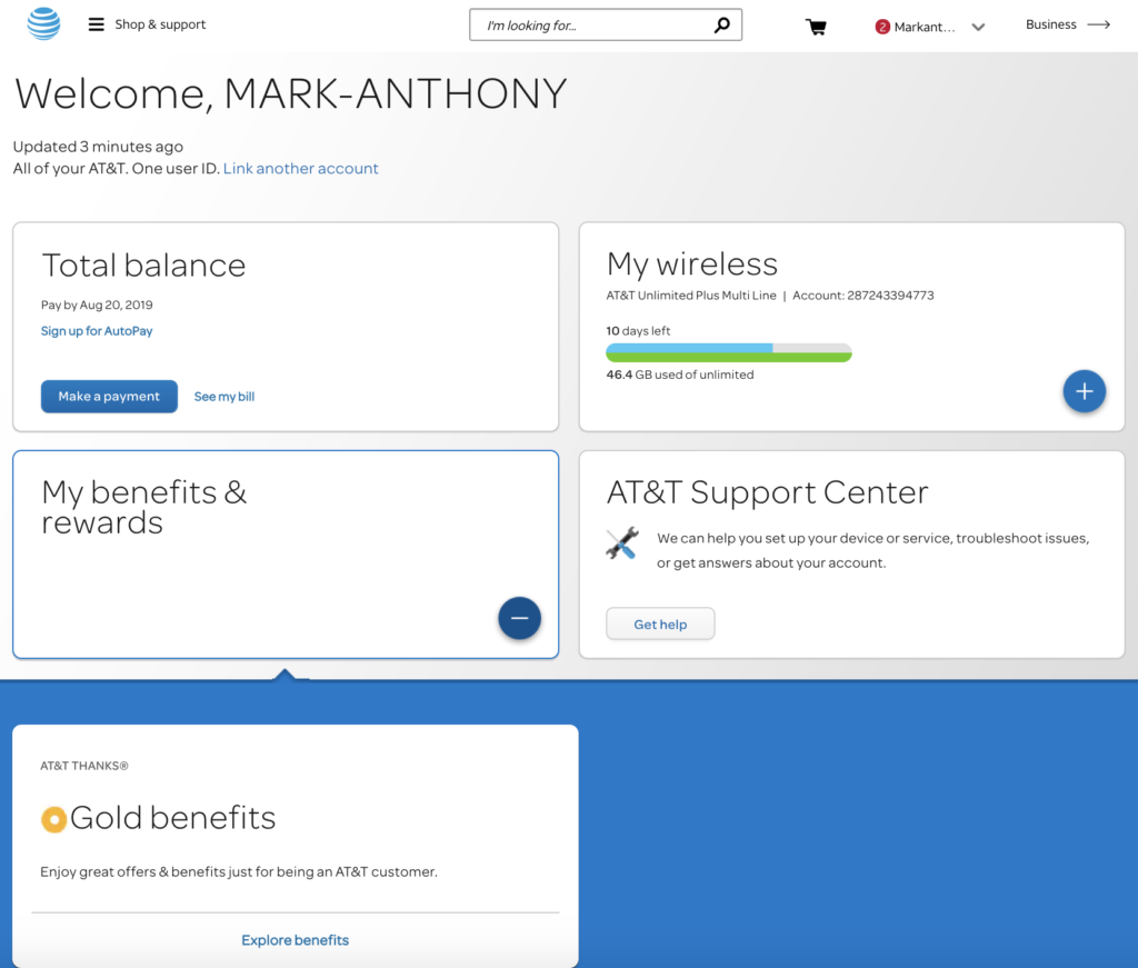 myATT Redesign – Mark-Anthony